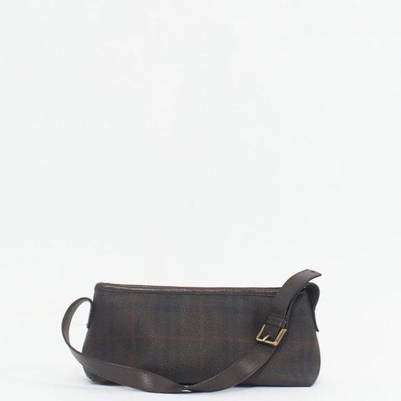 Authentic BURBERRY POCHETTE COATED CANVAS NOVA CHECK SHOULDER BAG DEEP B… - Picture 14 of 14